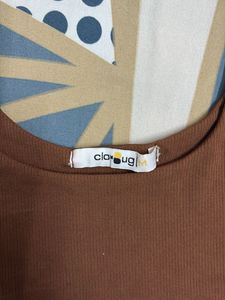 Brown Ribbed Tank Top