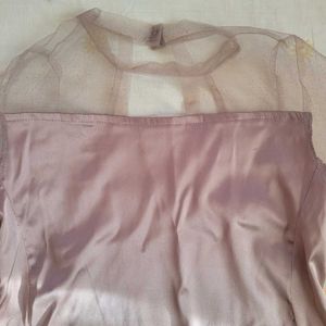 Mauve Sheer Sleeve Top