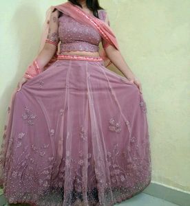 Stunning Pink Embellished Lehenga Choli