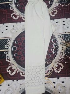White Lace Detail Salwar Pants