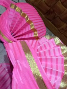 set of three Pink &amp; Gold Wedding Turban