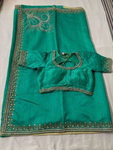 Heavy Designer Green Saree &amp; Blouse