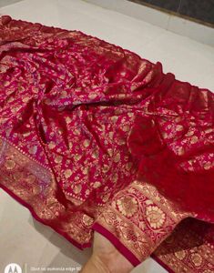 Stunning Pink Banarasi Silk Saree