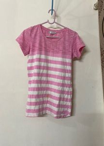Pink & White Striped T-Shirt