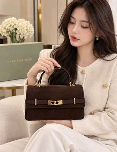 Charles & Keith Arlet Suede Belted Top Handle Bag*