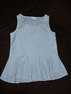 Stripe Sleeveless Ruffle Top