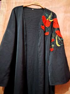 Elegant Abaya Shrug Jacket with Embroidery