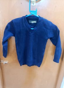 Blue Color V Neck School Sweater