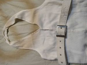 White Halter Neck Top with Belt