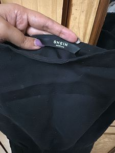 Chic Black Spaghetti Strap Dress-Knee length