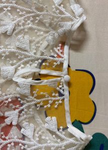 Sheer White 3D Embroidered Floral Top