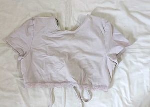 Cute Lace Trim Crop Top