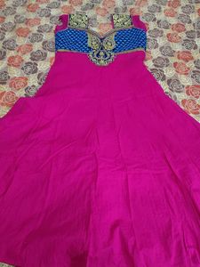 Beautiful Pink and Blue Anarkali Suit