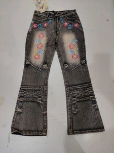 Vintage Y2K Acid Wash Flared Jeans