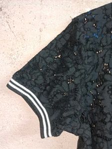 See-through Fashion Lace T-Shirt Black 🖤
