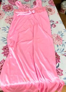Pink Satin Nightgown &amp; Robe Set