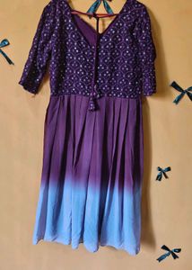 Elegant Ombre Sequined Ethnic Gown