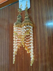 Elegant Gold Jhumka Earrings with Pearls
