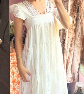 White Tiered Maxi Dress
