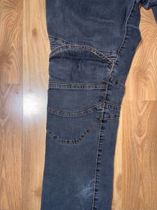 Balmain Style Dark Wash Moto Jeans