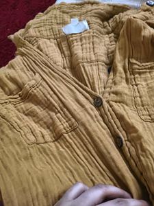 Mustard Textured Collared Shirt