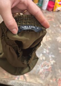 Elegant Olive Green Button-Detail Blouse