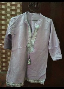 Light Purple Kurta and sea blue colour