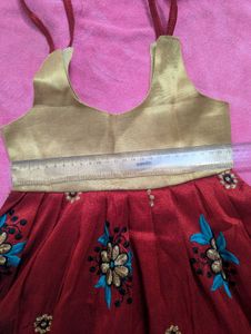 Embroidered Red &amp; Gold Baby Dress