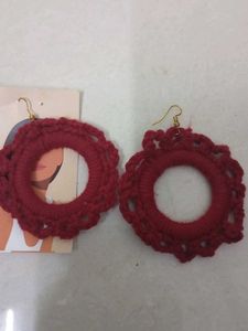 Handmade Crochet Hoop Earrings