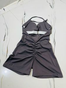 Sleek Grey Bodysuit/Swim Set