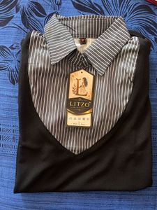 (new with tag) Chic Layered Formal V-Neck Top