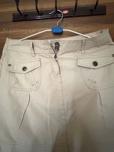 Casual Beige Cargo Skirt
