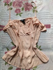 H&M Peach Ruffle Camisole Top