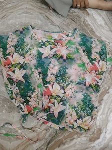 Floral Print Sheer Top