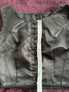 Satin Blouse with Button Detail
