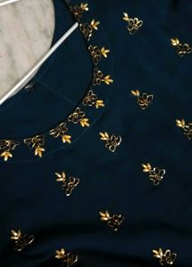 Embellished Teal Anarkali Suit Set