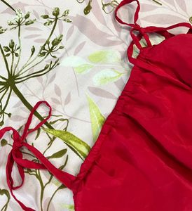 Vibrant Red Ruffled Mini Dress