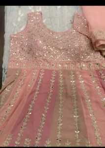 Stunning Pink Embroidered sarara set