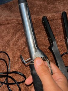 Hair Curling Wand &amp; Straightener Set