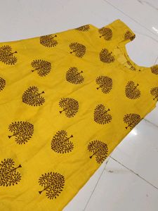 Yellow Tree Print Kurta