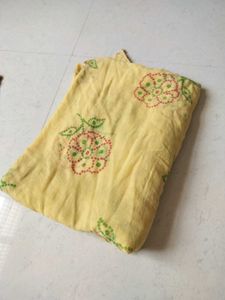 Vibrant Yellow Floral Print skirt and odhni