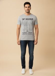 Stylish Grey Graphic T-Shirt