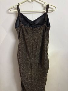 Shimmering Gold Spaghetti Bodycon Dress