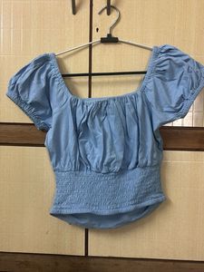 Blue Crop Top - Casual Style