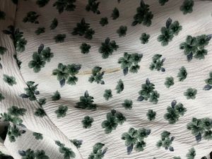 Vintage White &amp; Green Floral Smocked T