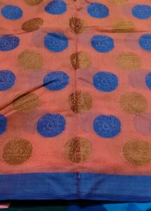 New cotton silk saree with sitchted blouse