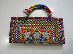 Embroidered Clutch with Mirror Work