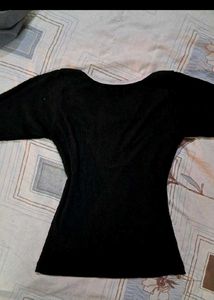 Chic Black Top with Bow Detail