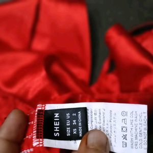 Satin Red Triangle Bra
