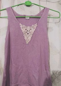 Lavender Lace Detail Top
